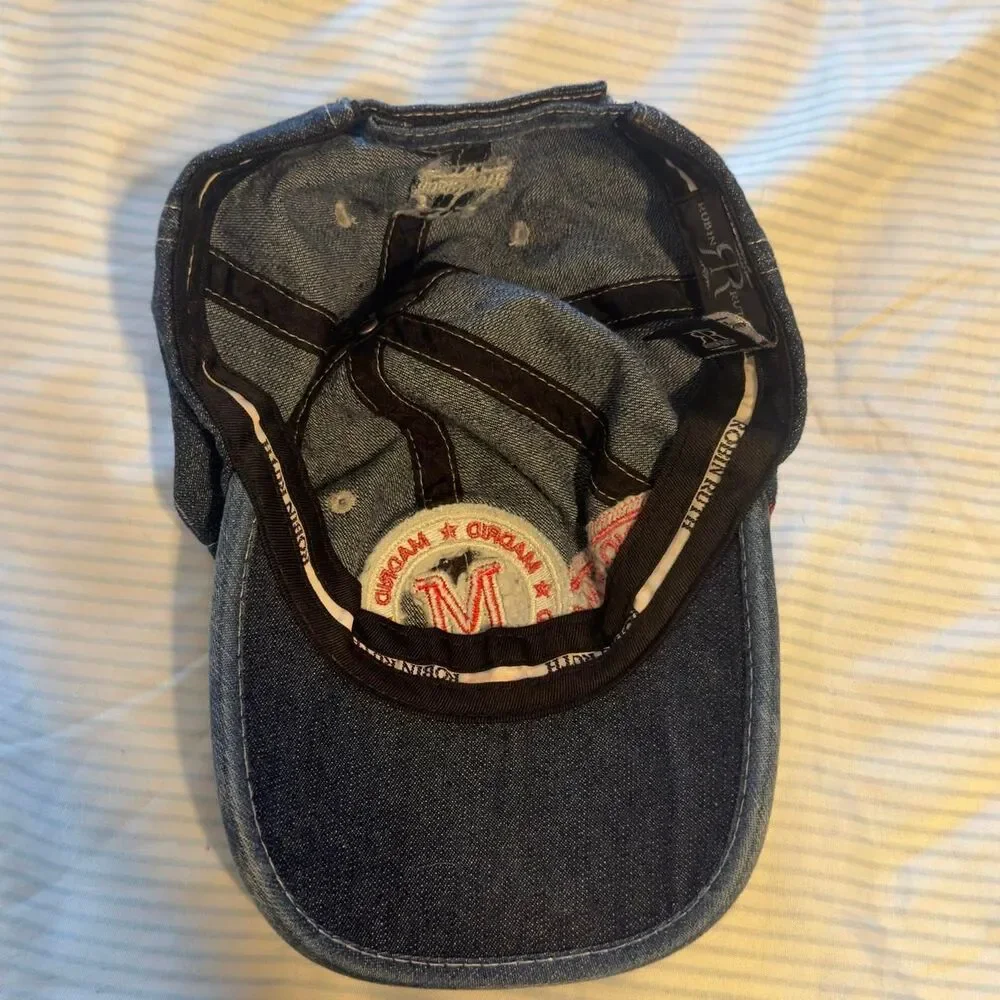 Robin Ruth Madrid Denim Adjustable Strapback Baseball Cap Hat #denim
